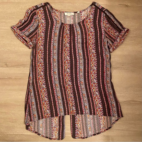 Fat Face Tops - Fat Face Medium Stripe Ditsy Floral Tunic Top Short Sleeve